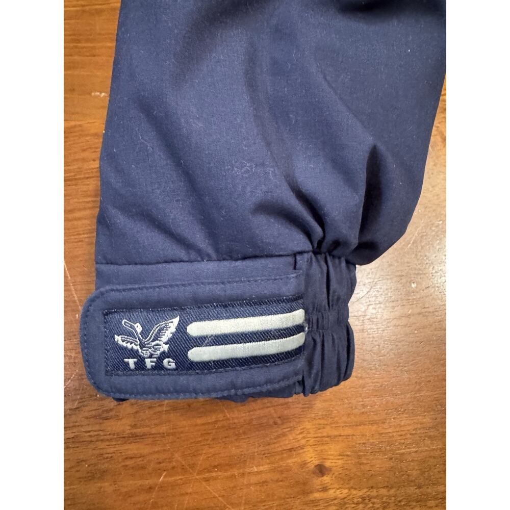 Small Triple FAT Goose Down Filled Vintage Coat Blue Missing Hood F.A.T. - Picture 7 of 14